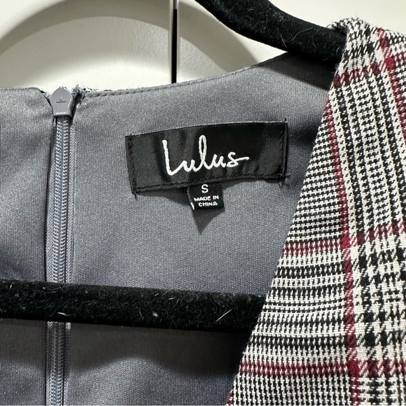 Lulus Poised For a Promotion Grey Glen Plaid Ruffle Midi Dress Size Small - Picture 9 of 9